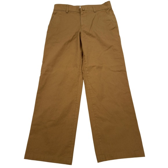 Theory Project Pants - Theory Project Sharp Cotton Twill Wide Leg Pants Womens 30 Brown MP02